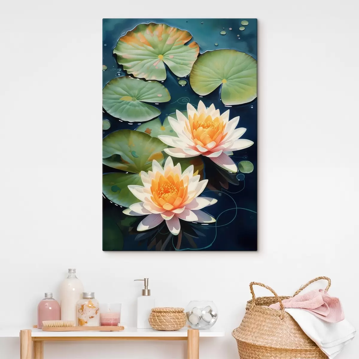  Schilderijen Twee lotusbloemen s46084