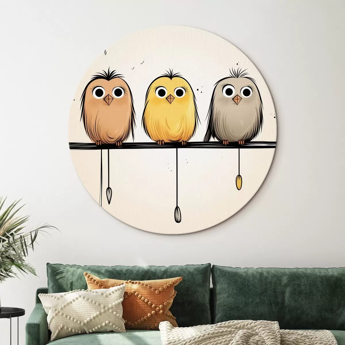Ronde schilderijen Schattige kuikens r46071