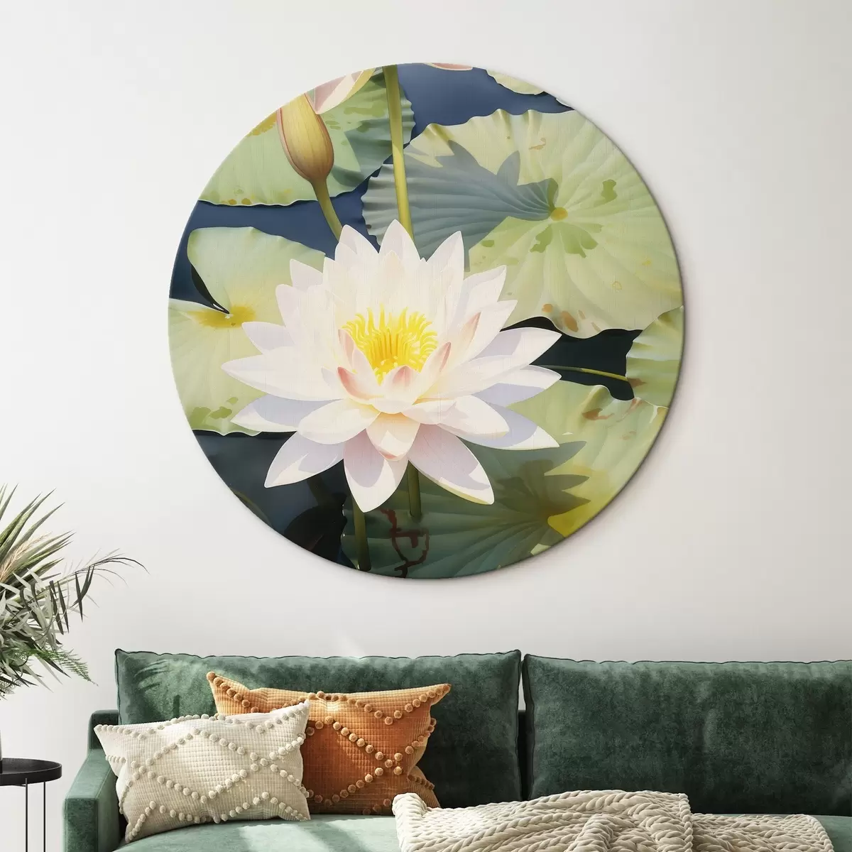 Ronde schilderijen Luxe lotusbloemen r46089