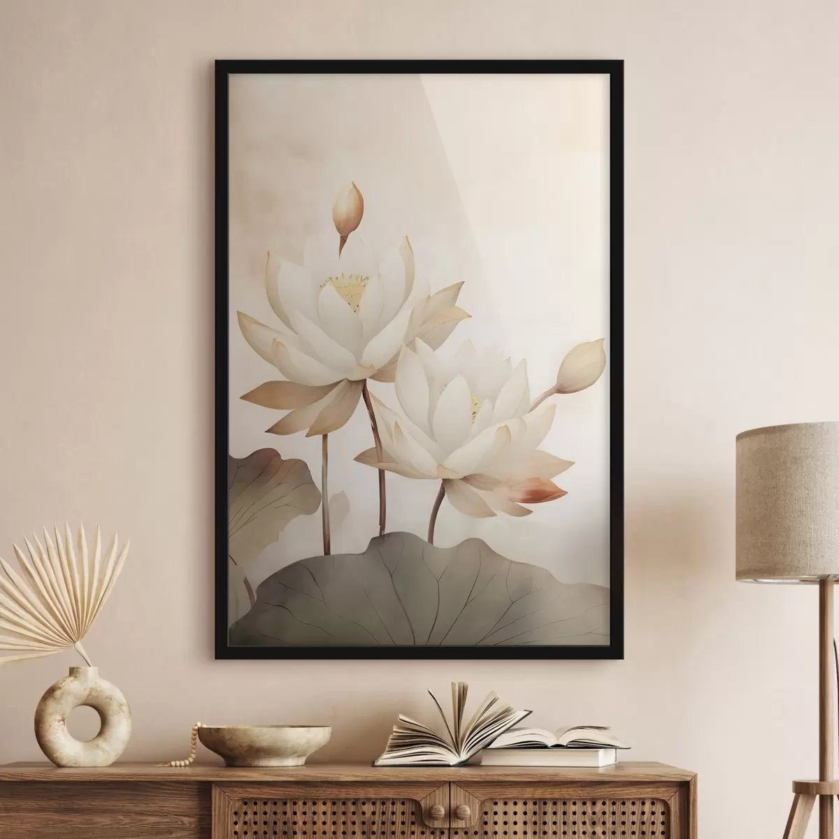 Poster Grote lotusbloemen f46069