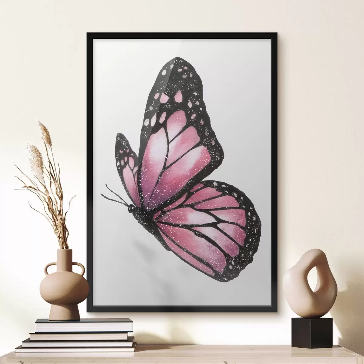 Poster Luxe vlinder, imitatie aquarel f46074