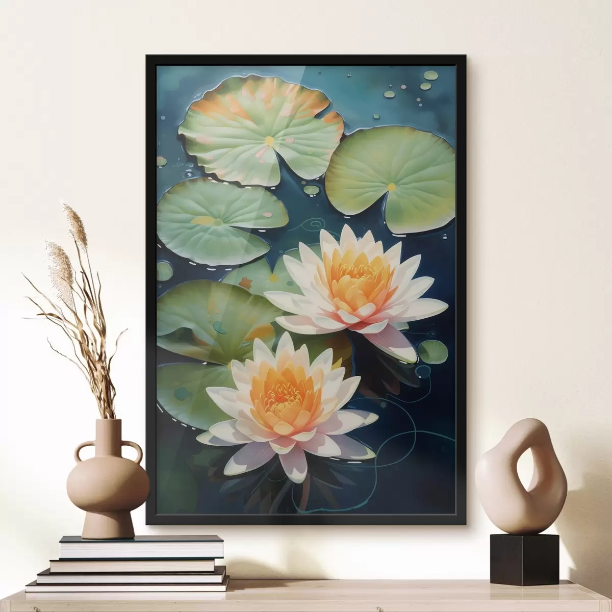 Poster Twee lotusbloemen f46084