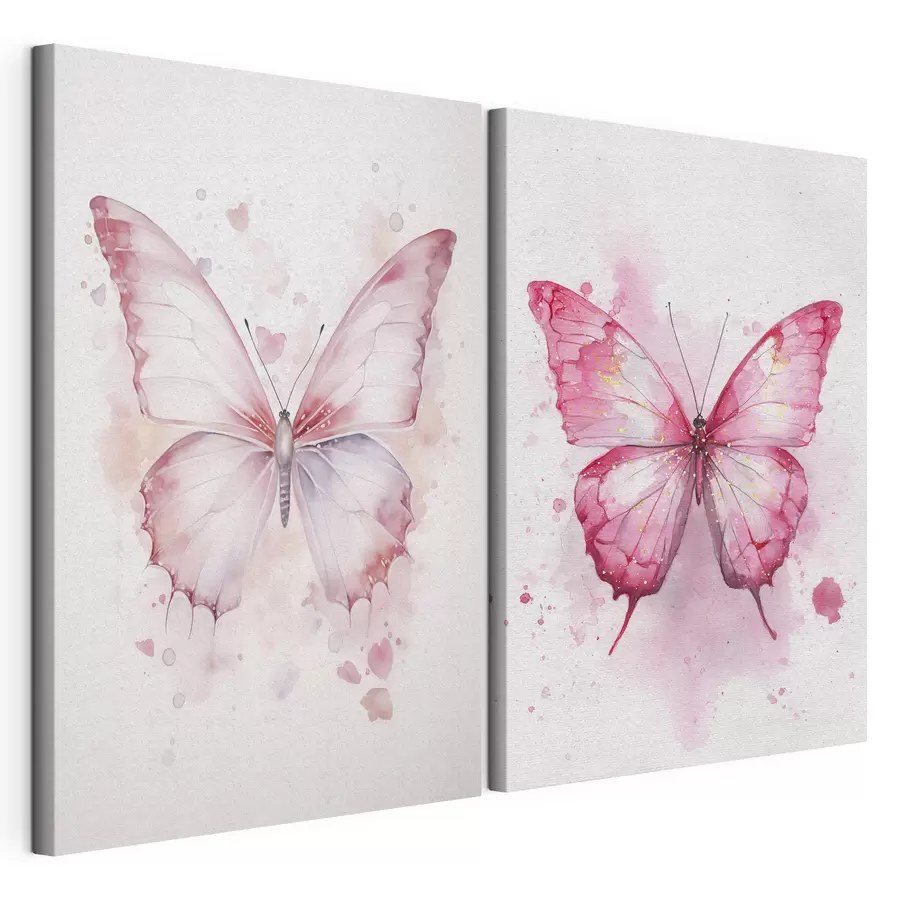  Schilderijen Diverse roze vlinders m00864