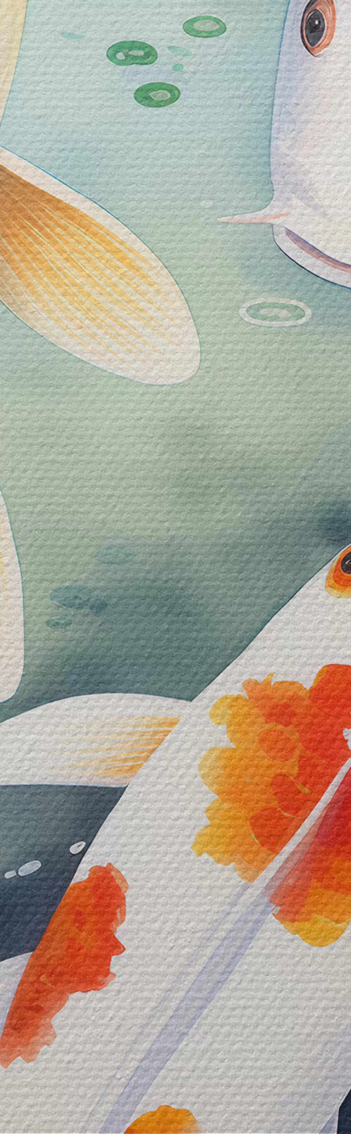  Schilderijen Prachtige lotusbloemen en vissen m00868