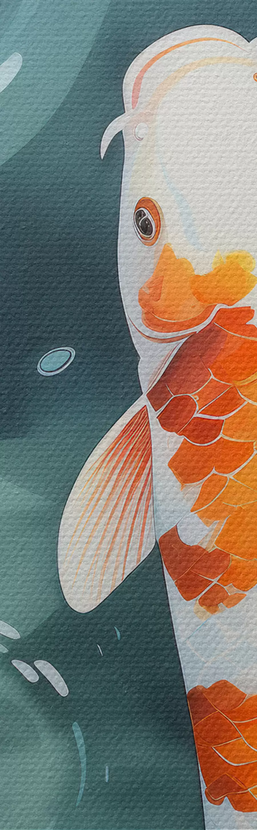  Schilderijen Heldere afbeeldingen van lotusbloemen en vissen in een vijver m00869