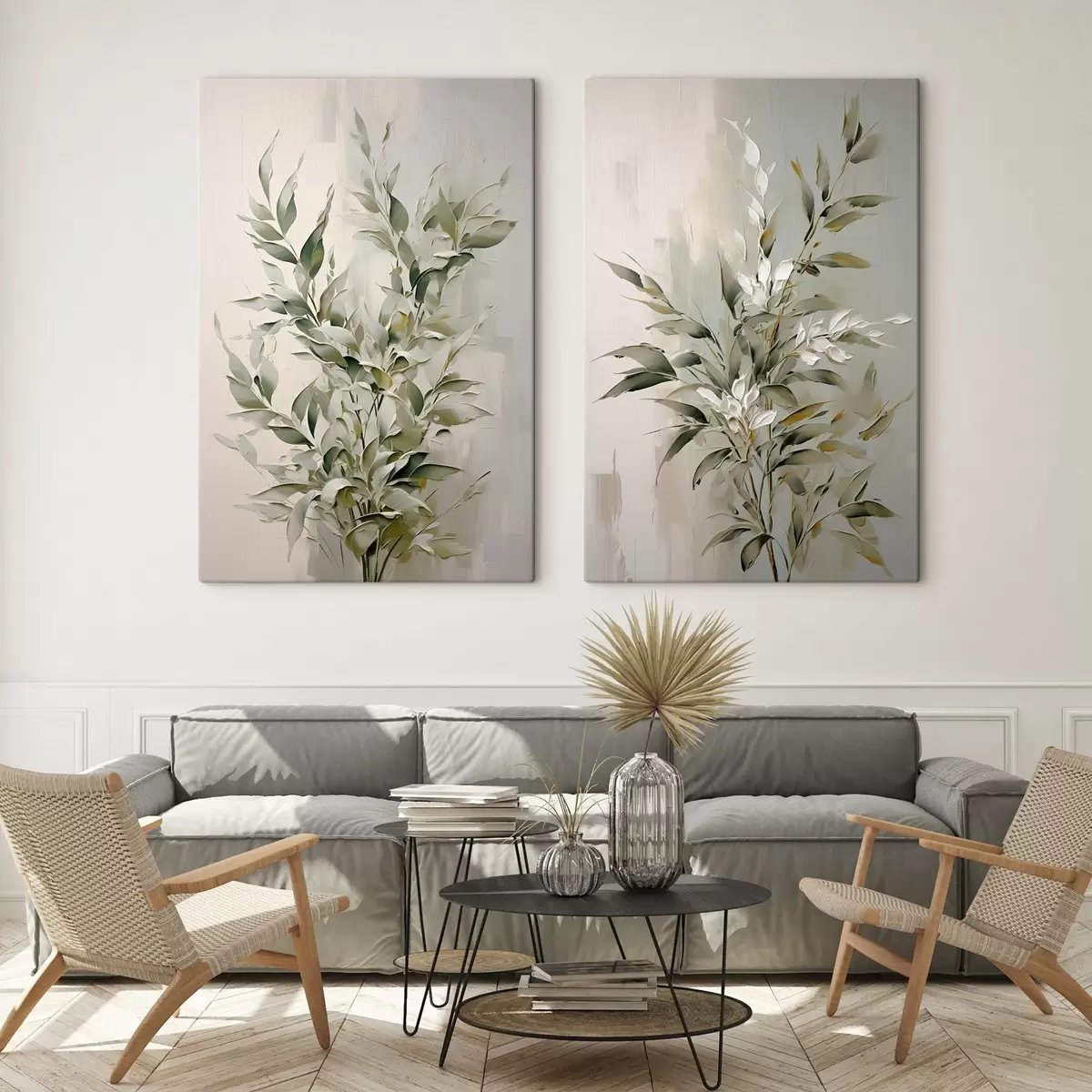  Schilderijen Abstracte takken met bladeren m00851
