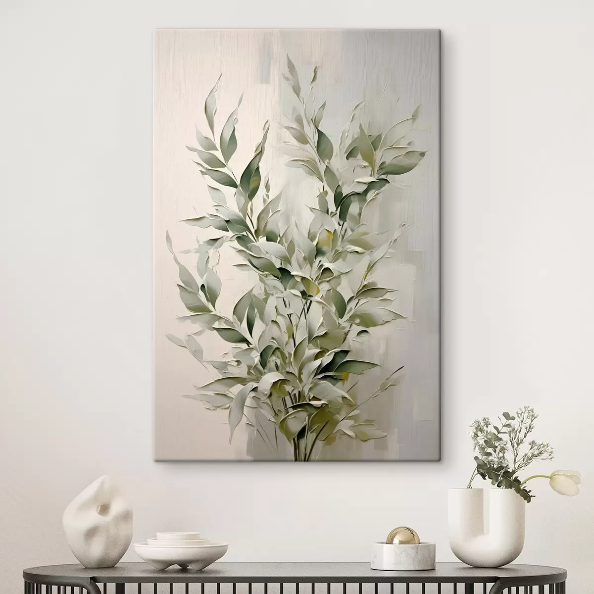  Schilderijen Abstracte tak met bladeren s46136