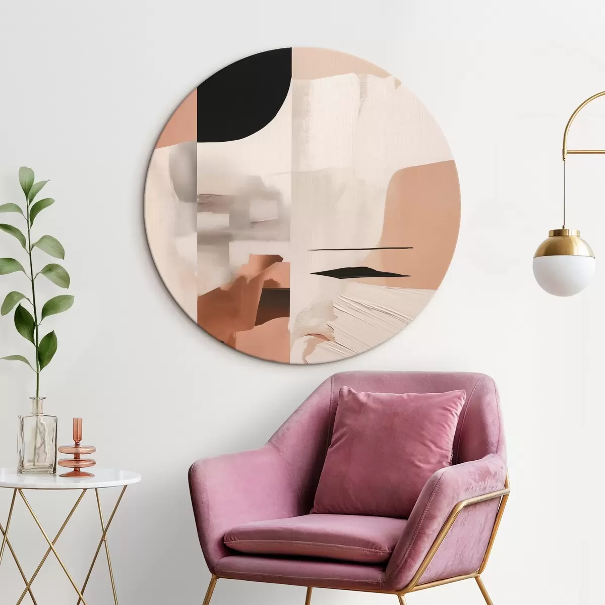 Ronde schilderijen Abstracte samenstelling r46133