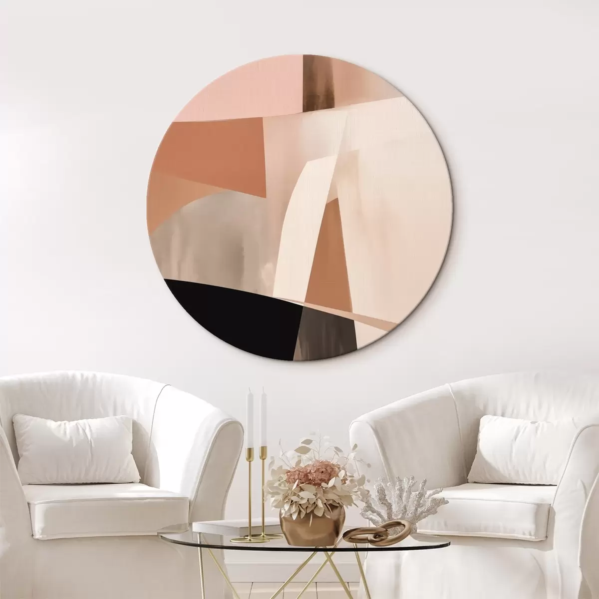 Ronde schilderijen Abstracte samenstelling r46134