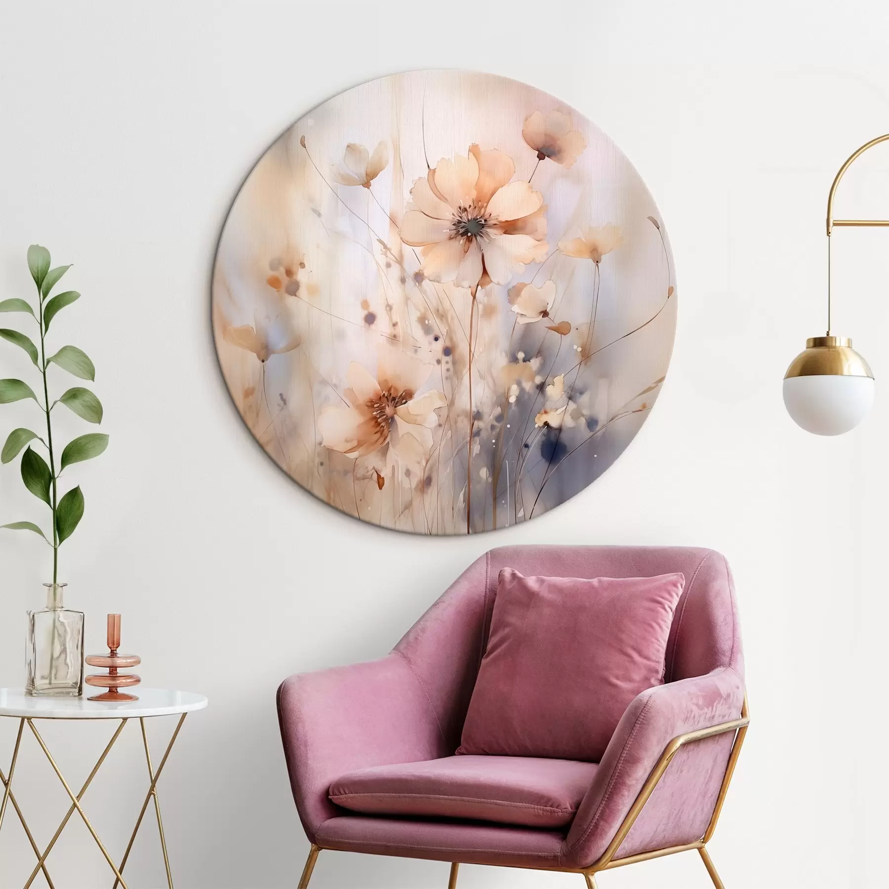 Schilderijen Delicate abstracte wilde bloemen r46139