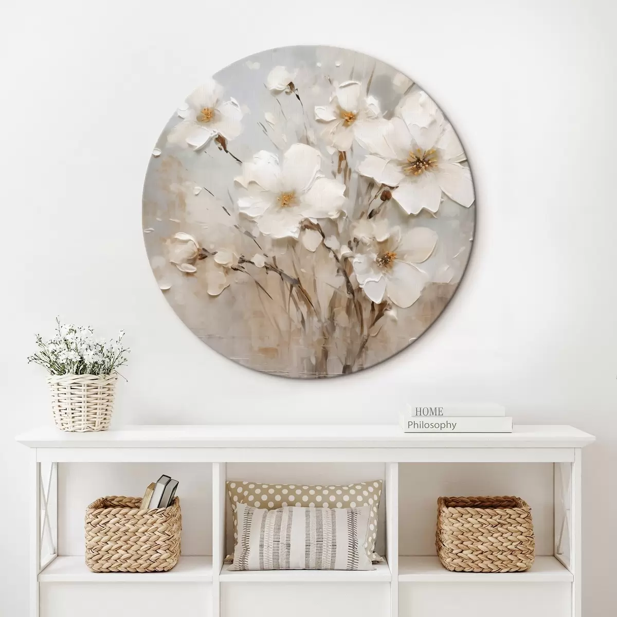 Ronde schilderijen Abstracte bloemen r46254
