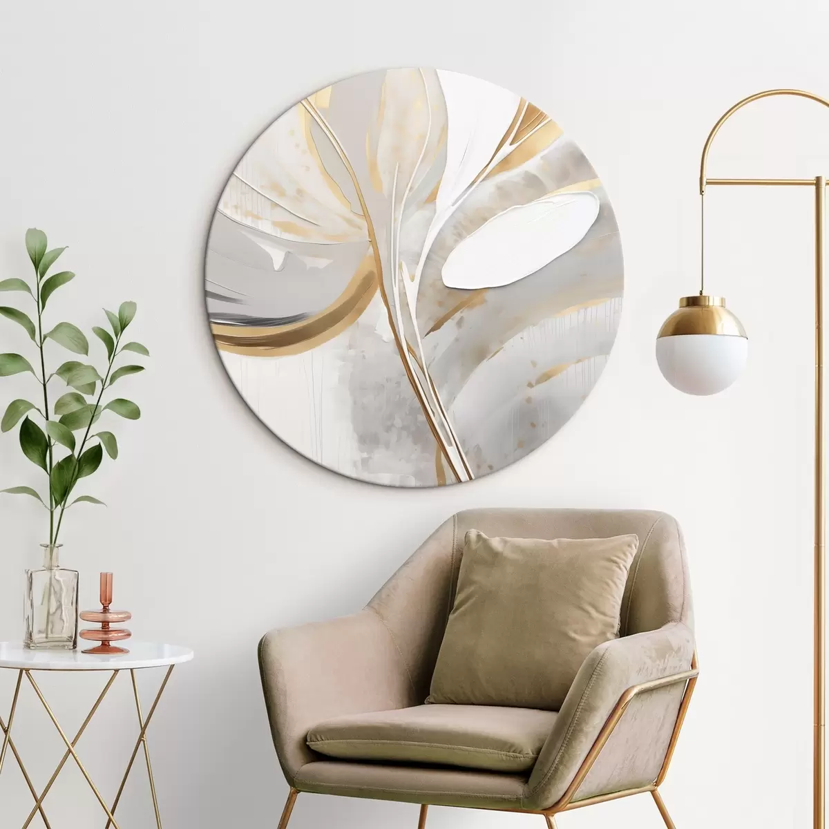 Ronde schilderijen Abstractie r46255
