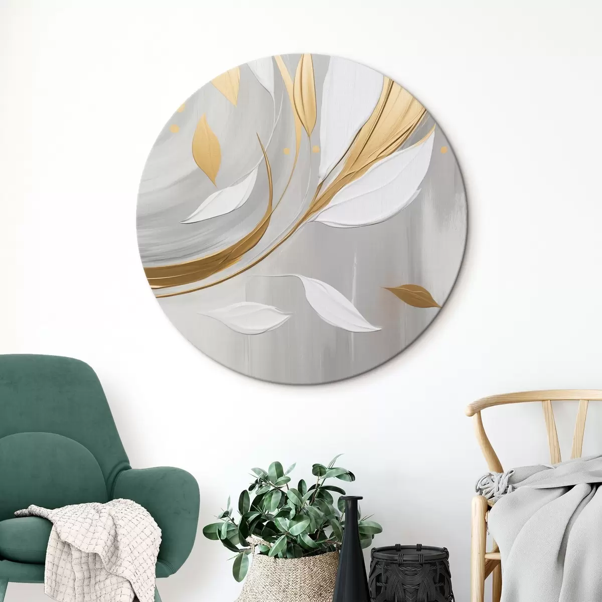 Ronde schilderijen Abstractie r46256