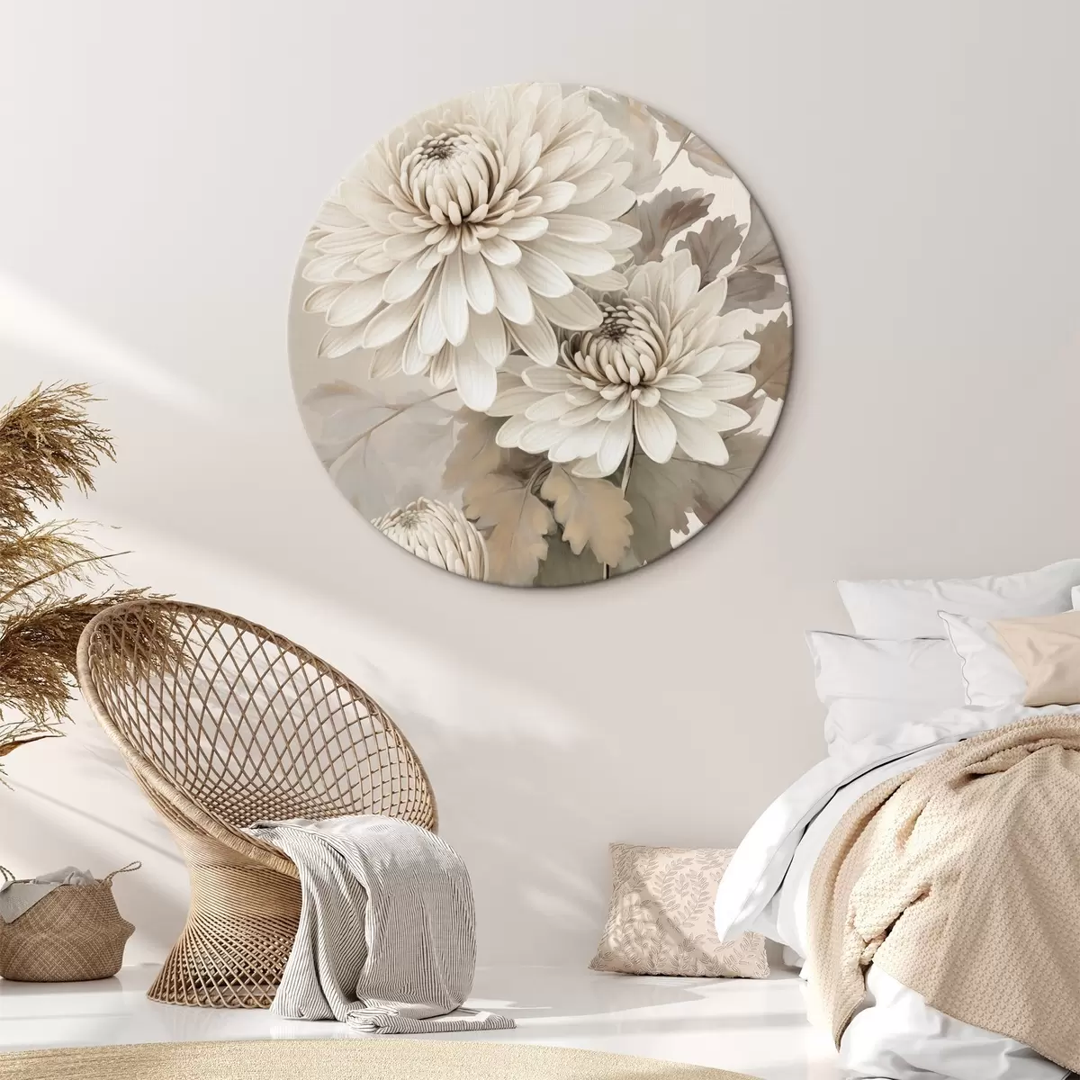 Ronde schilderijen Abstracte chrysanten r46261