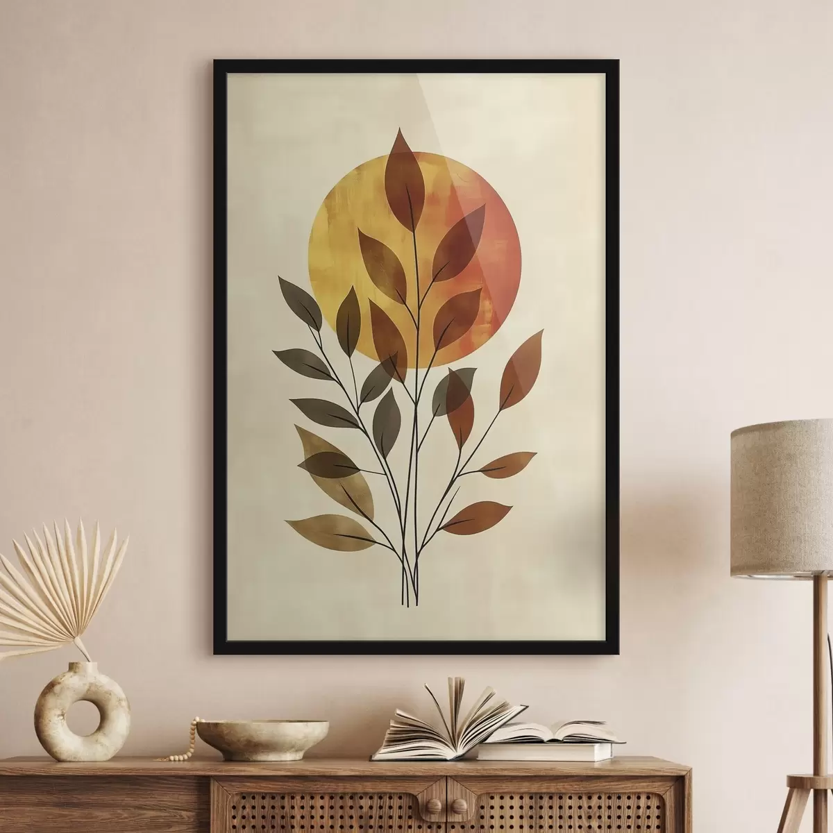 Poster Tak met bladeren f46132