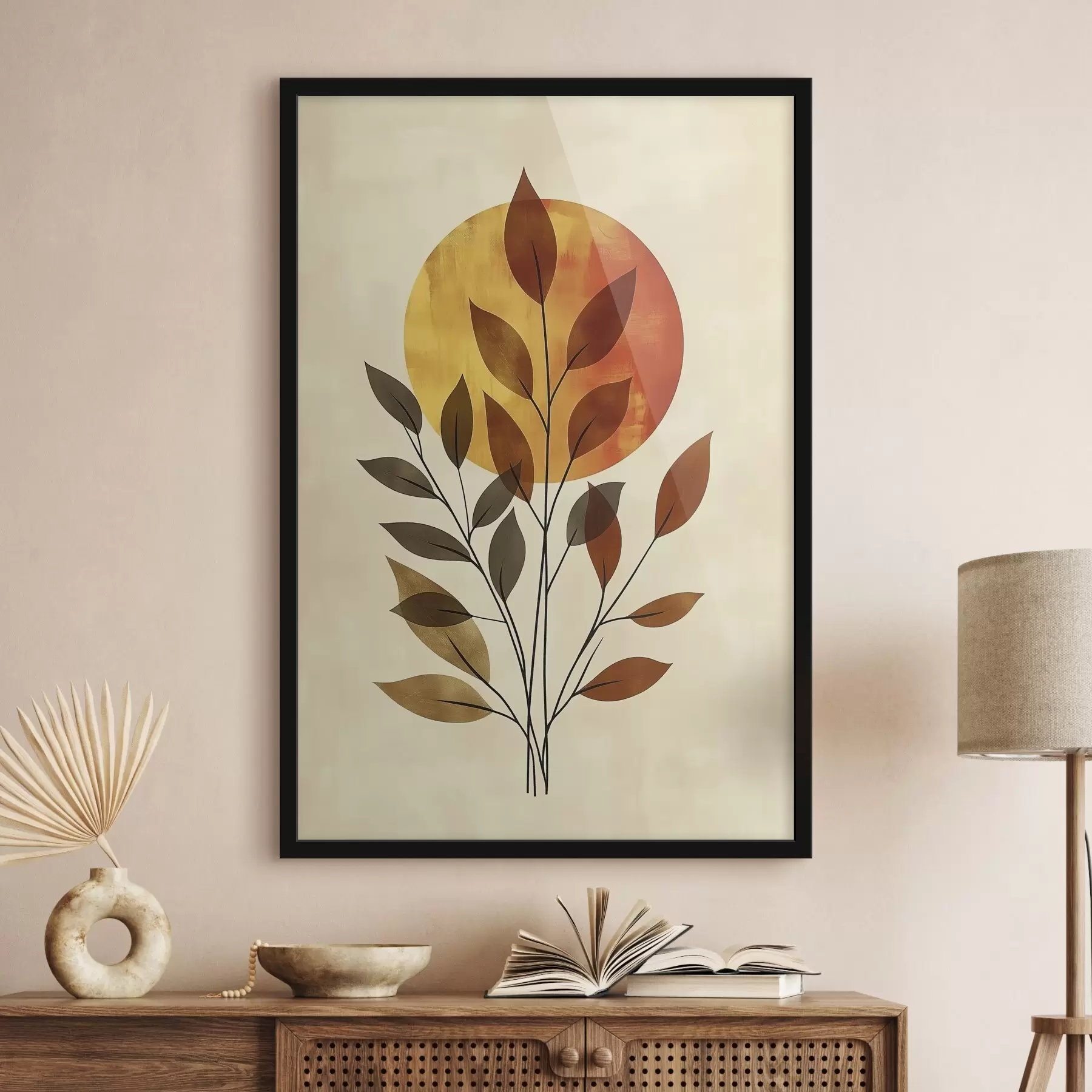 Fotobehang Tak met bladeren f46132