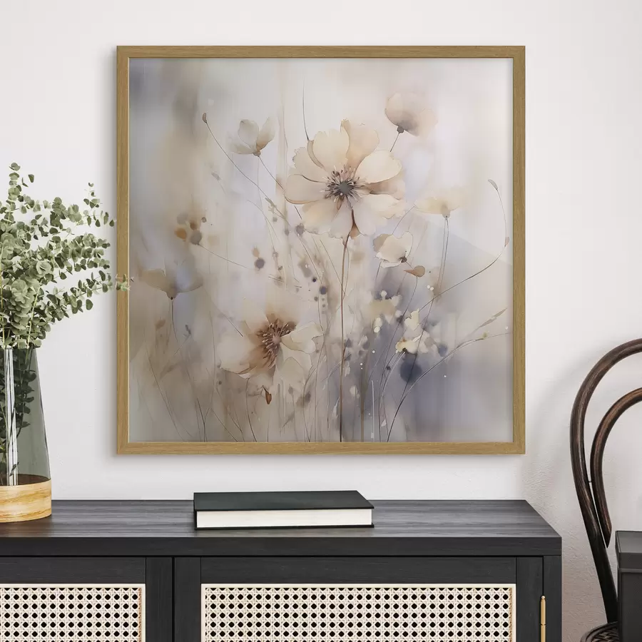 Fotobehang Delicate abstracte wilde bloemen f46139