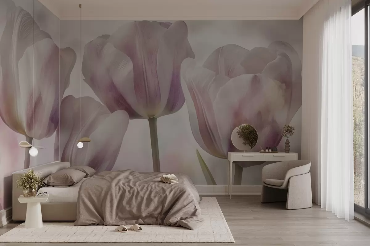 Fotobehang Tulpen in zachte kleuren w04700