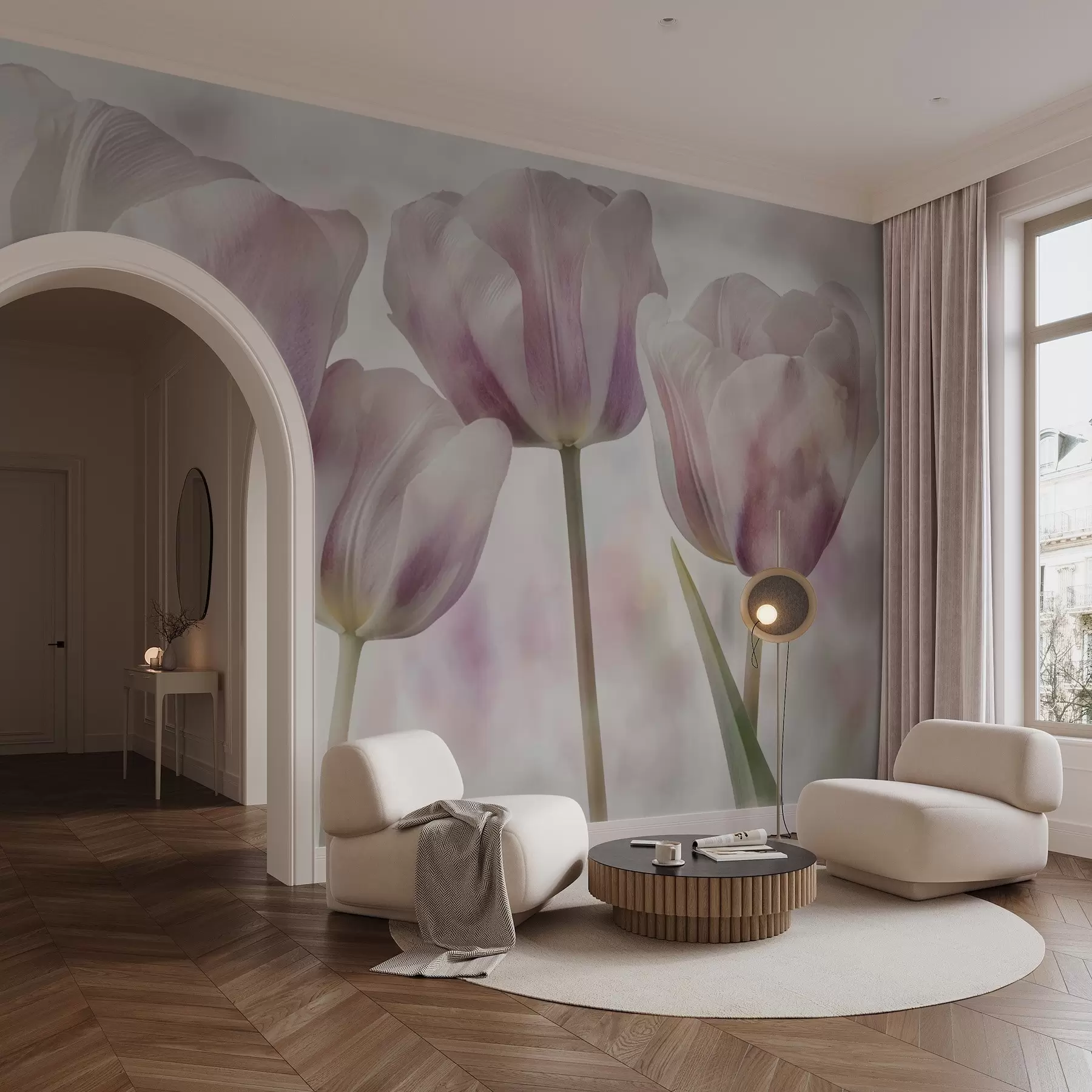 Fotobehang Tulpen in zachte kleuren w04700
