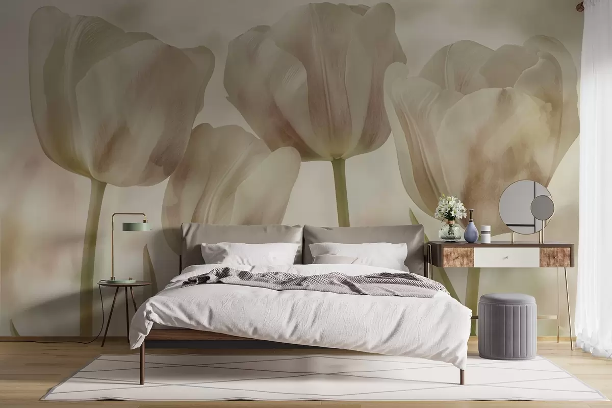Fotobehang Tulpen in zachte kleuren w04700v1