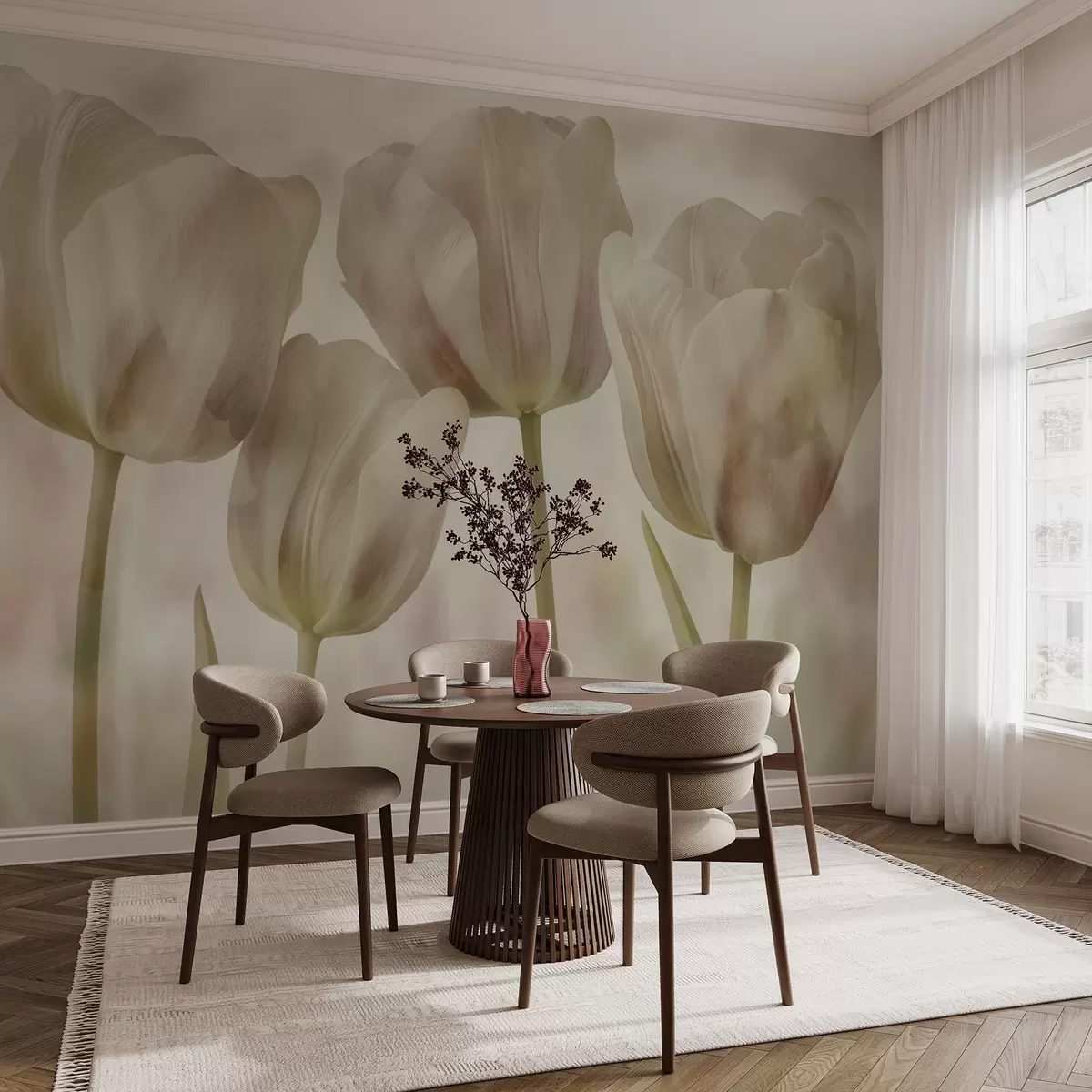 Fotobehang Tulpen in zachte kleuren w04700v1