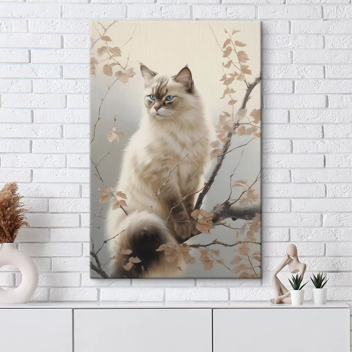  Schilderijen Een kat op een boomtak s46300