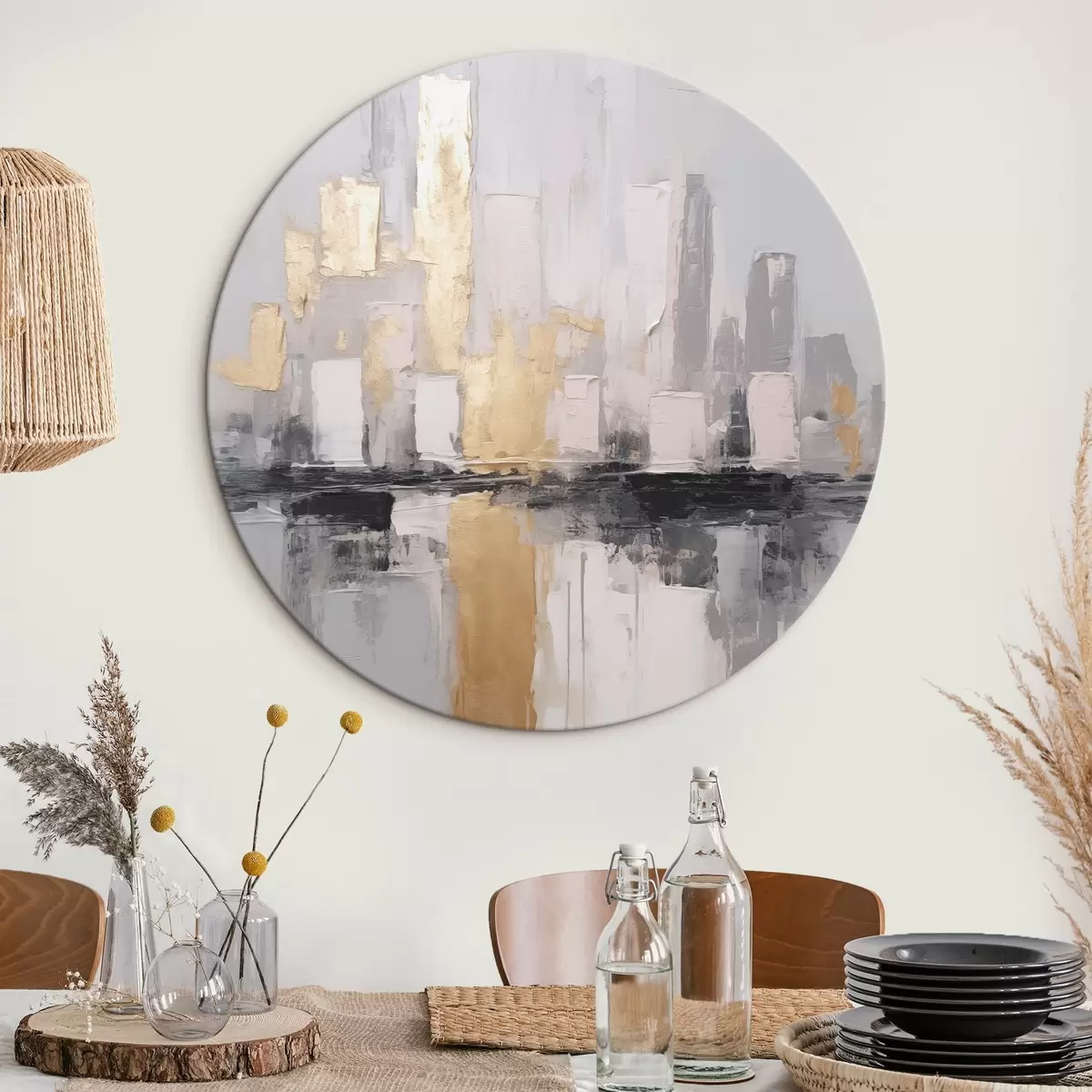 Ronde schilderijen Abstractie r46297