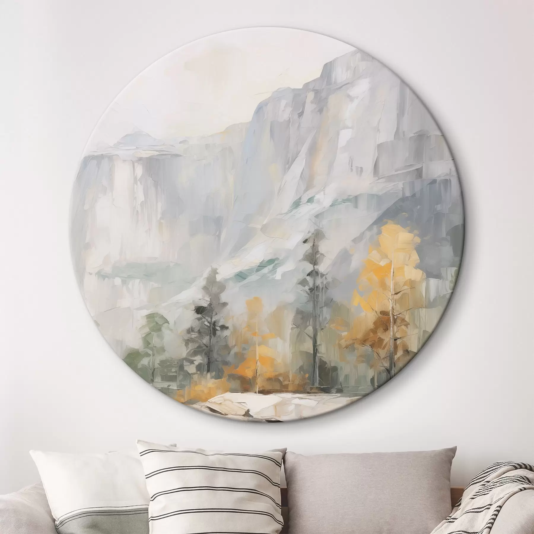  Schilderijen Landschap van een bos voor de bergen, imitatie van een schilderij r46299