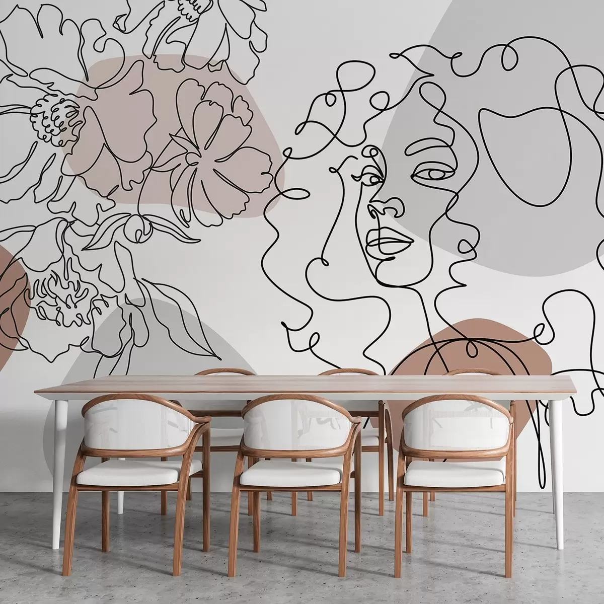 Fotobehang Meisje in rijen w04724