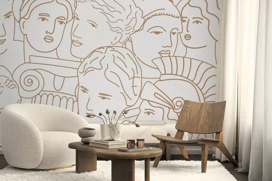 Fotobehang Oude gezichten w04728v1