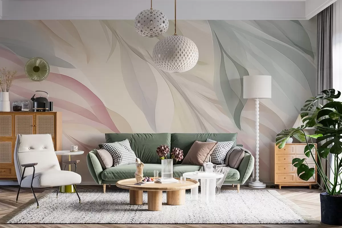 Fotobehang Scherpe veelkleurige bladeren w04742