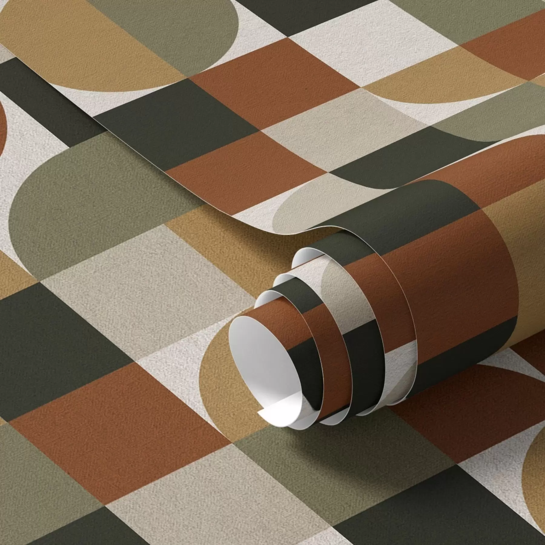 Fotobehang Modulaire geometrie in warme aardetinten a00770