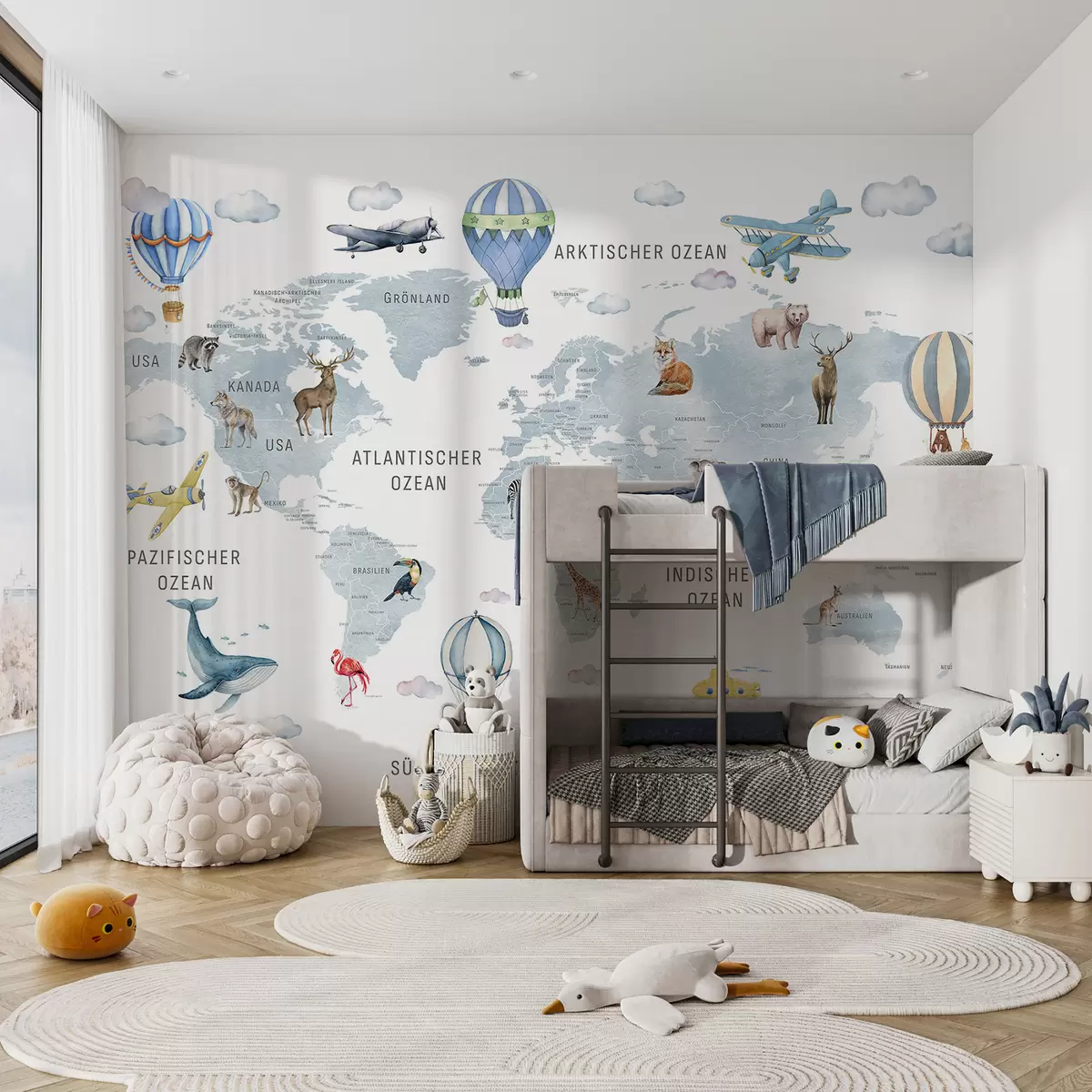 Fotobehang Blauwe atlas in het Duits c00001dev1