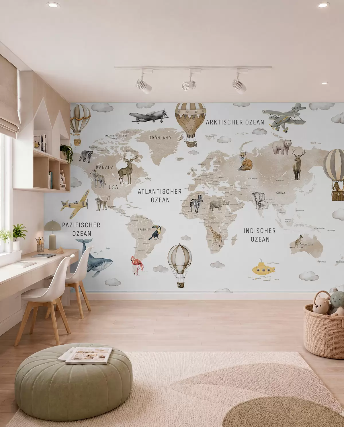 Fotobehang Beige atlas in het Duits c00001dev2