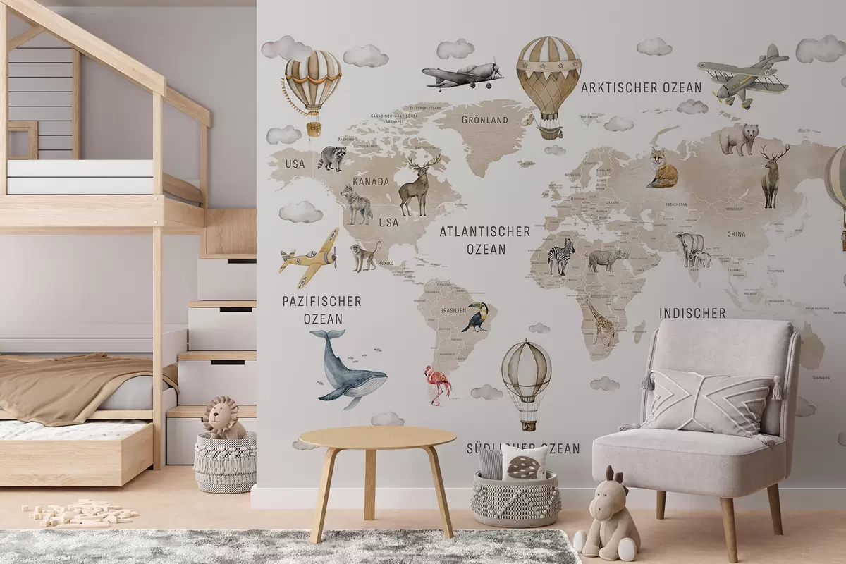 Fotobehang Beige atlas in het Duits c00001dev2