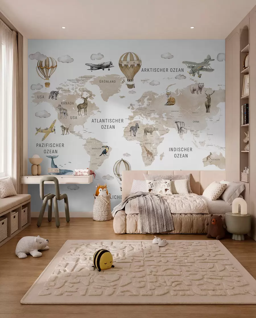 Fotobehang Beige atlas in het Duits c00001dev2