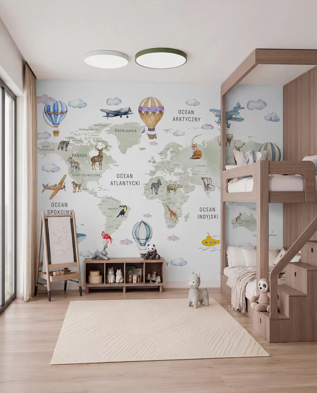 Fotobehang Groene atlas in het Pools c00001pl