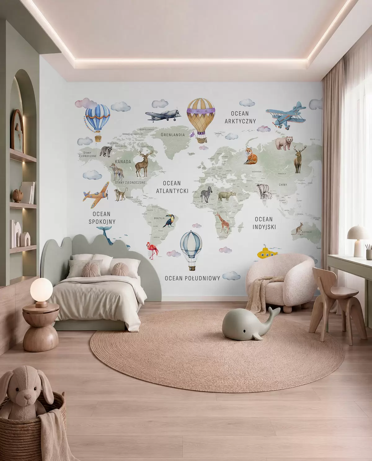 Fotobehang Groene atlas in het Pools c00001pl
