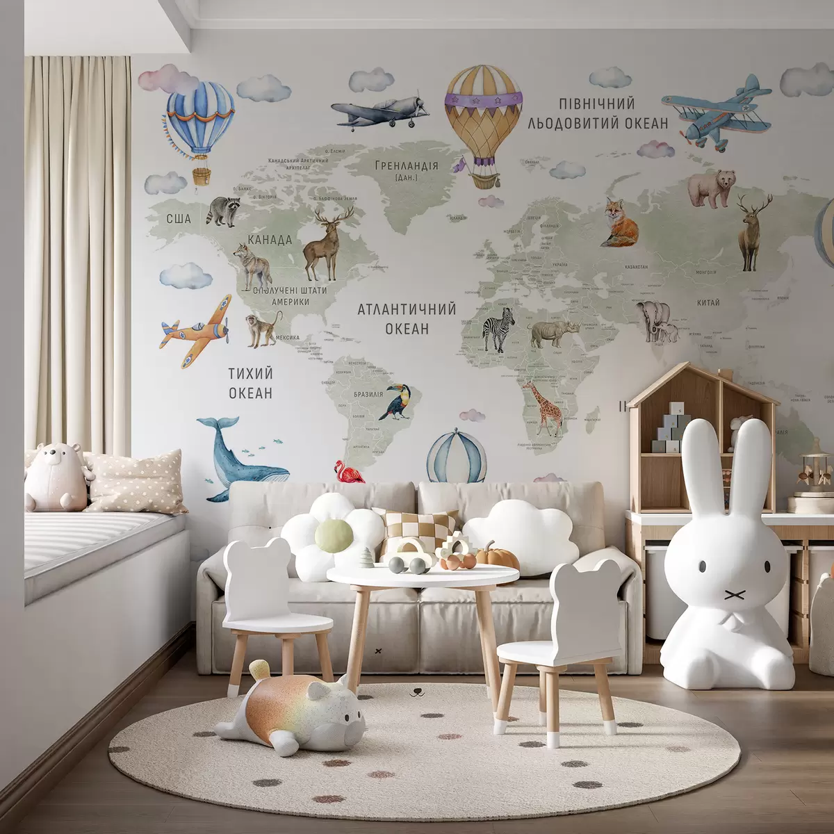 Fotobehang Groene atlas in het Oekraïens c00001uk