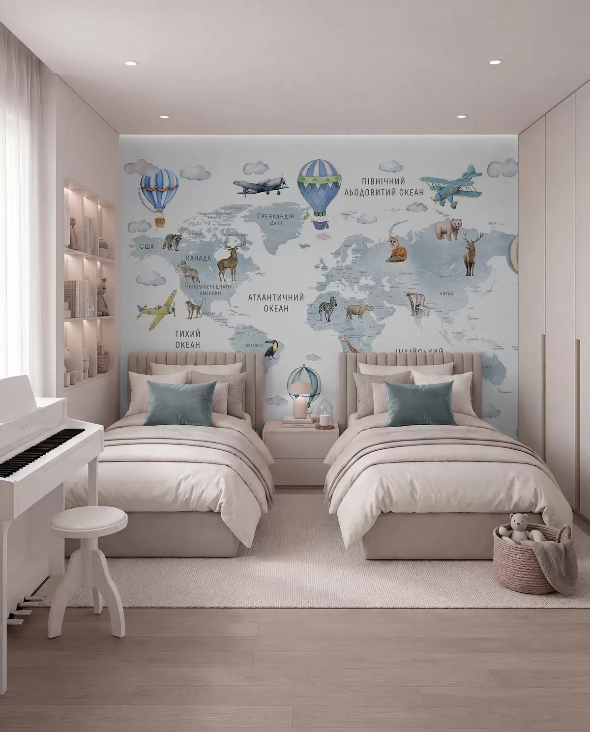 Fotobehang Blauwe atlas in het Oekraïens c00001ukv1