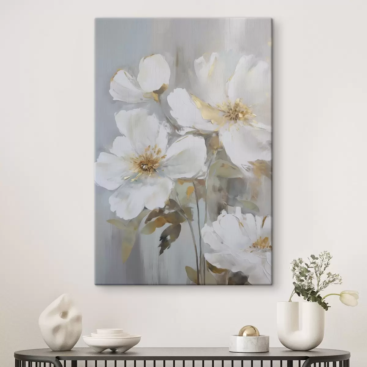  Schilderijen Abstracte bloemen imitatie van schilderkunst s46346