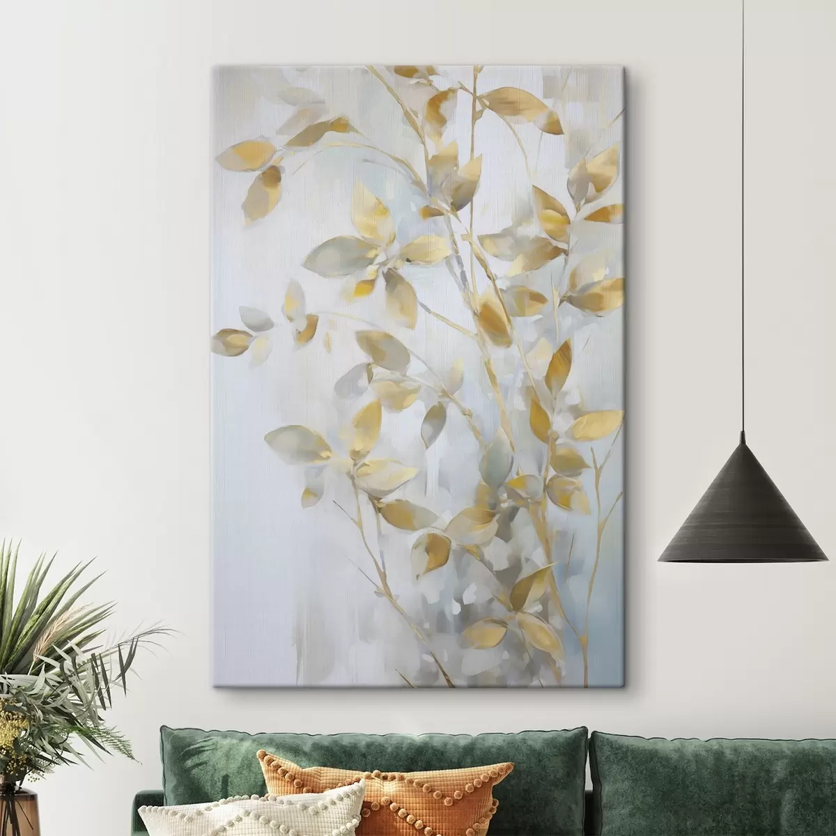  Schilderijen Abstracte bladeren imitatie van schilderij s46348
