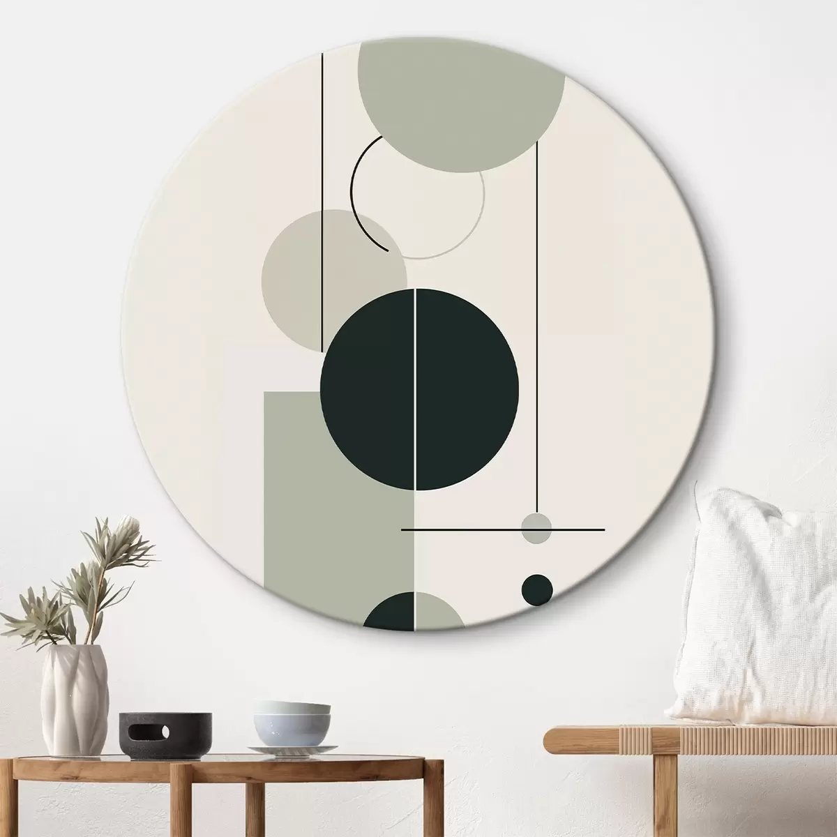 Ronde schilderijen Geometrische minimalistische abstractie r46352