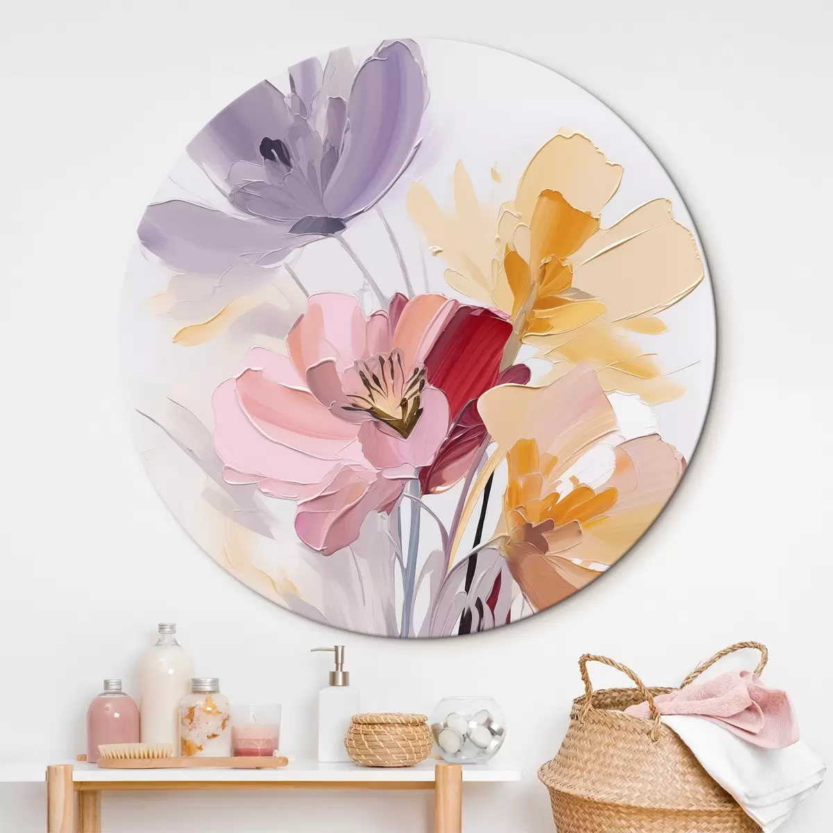 Ronde schilderijen Abstract boeket r46355