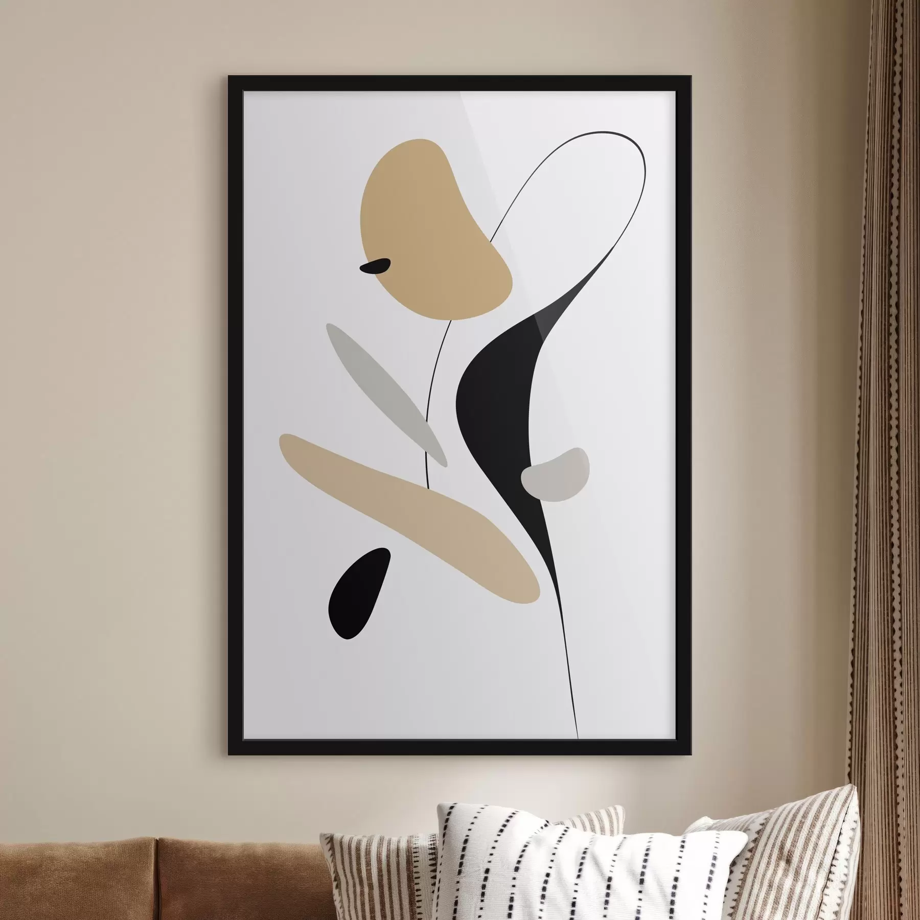 Fotobehang Abstracte compositie met vlekken en lijnen f46350