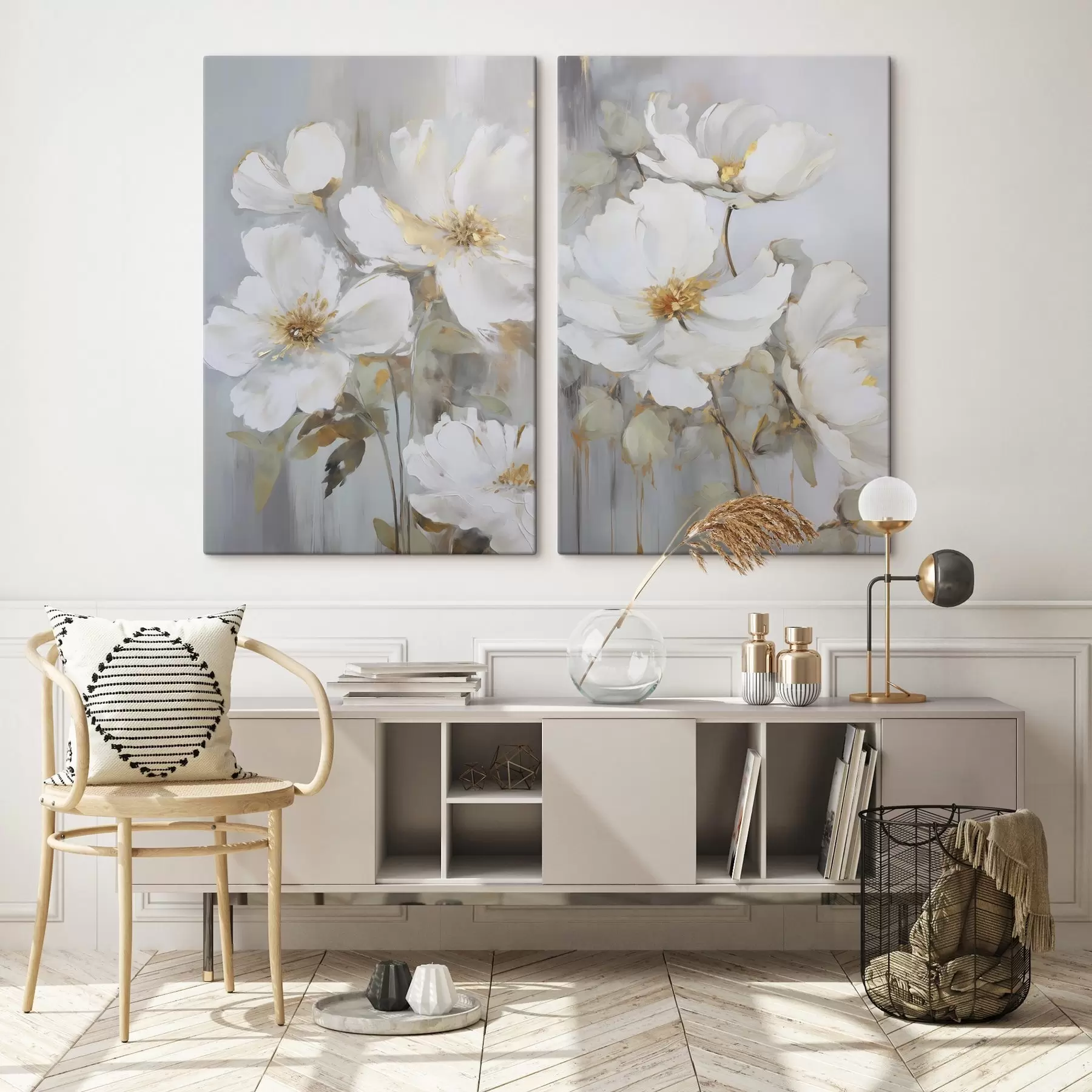  Schilderijen Abstracte bloemen imitatie van schilderkunst m00906