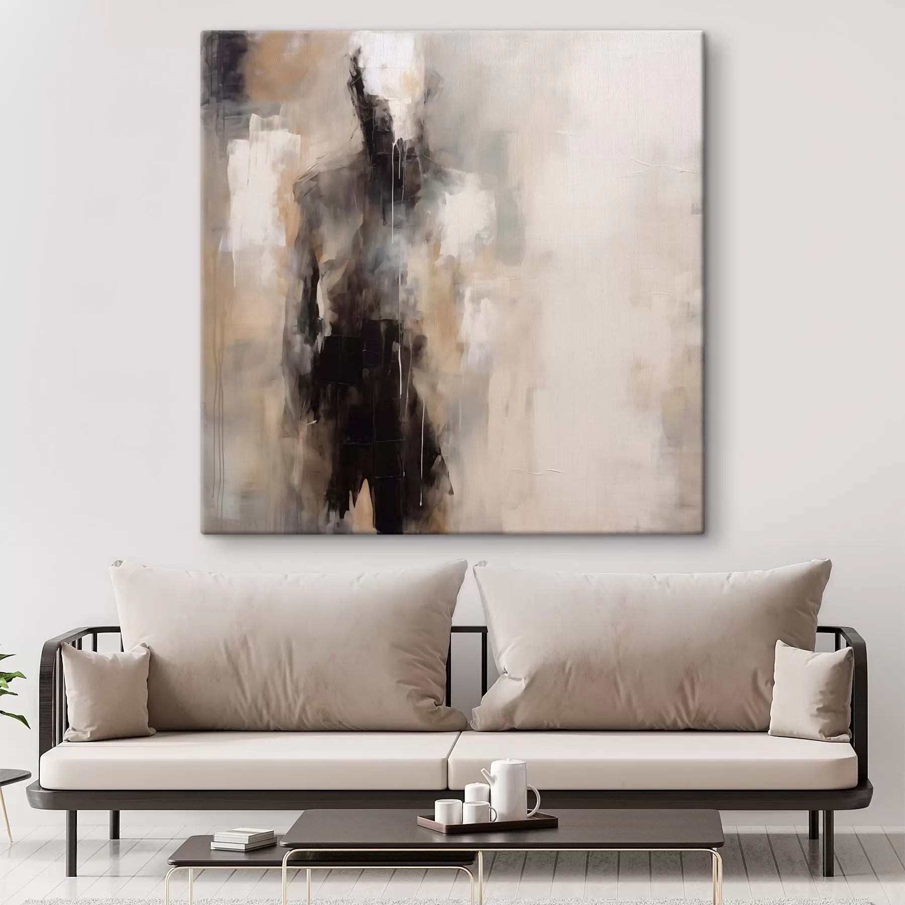  Schilderijen Een abstract menselijk figuur in de schaduwen s46360