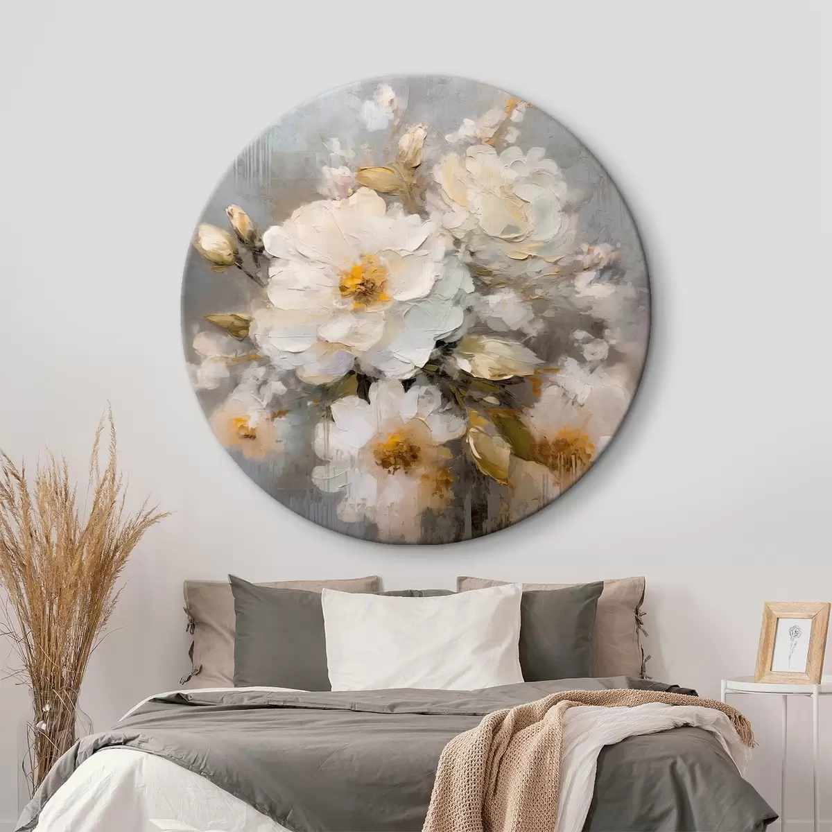 Ronde schilderijen Abstracte bloemen r46265