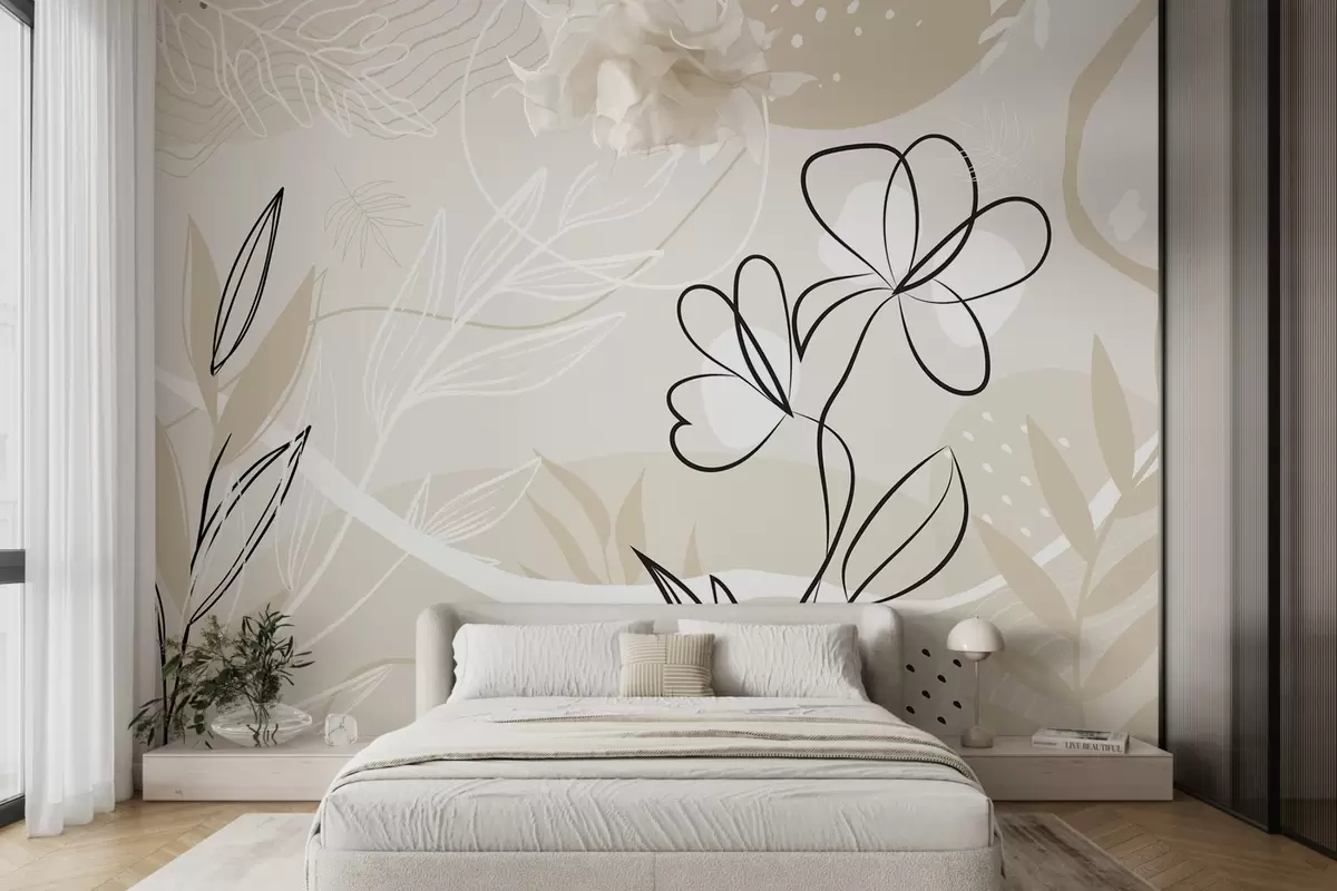 Fotobehang Samenvatting met planten w04760
