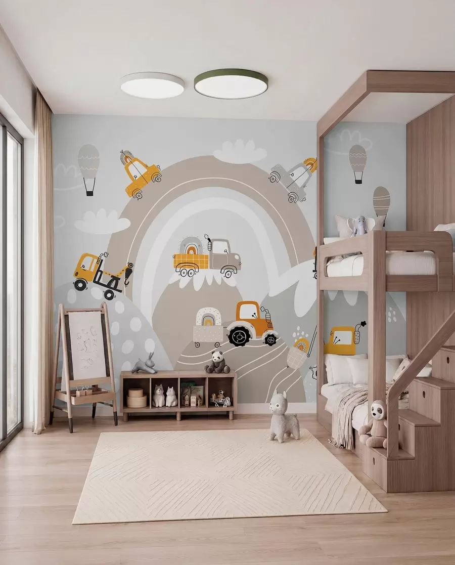 Fotobehang Kinderwagens, tractoren w04765